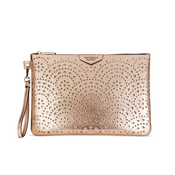 NWT Victoria Secret Rose Gold Laser Cut Wristlet - Picture 1 of 5